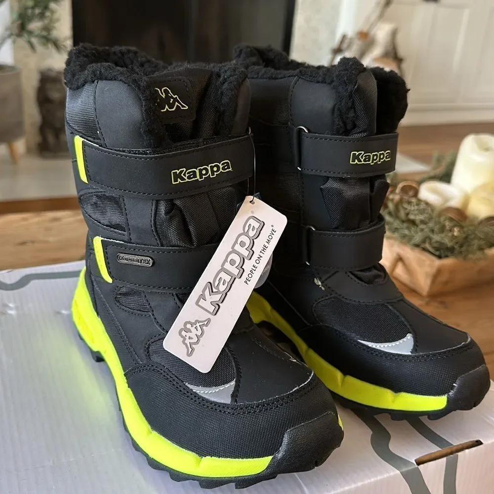 Kappa Cekis Tex K Black/Lime Kids Boot NEW in Box